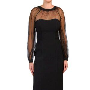 MAGGY LONDON Long Sleeve Illusion Dress
